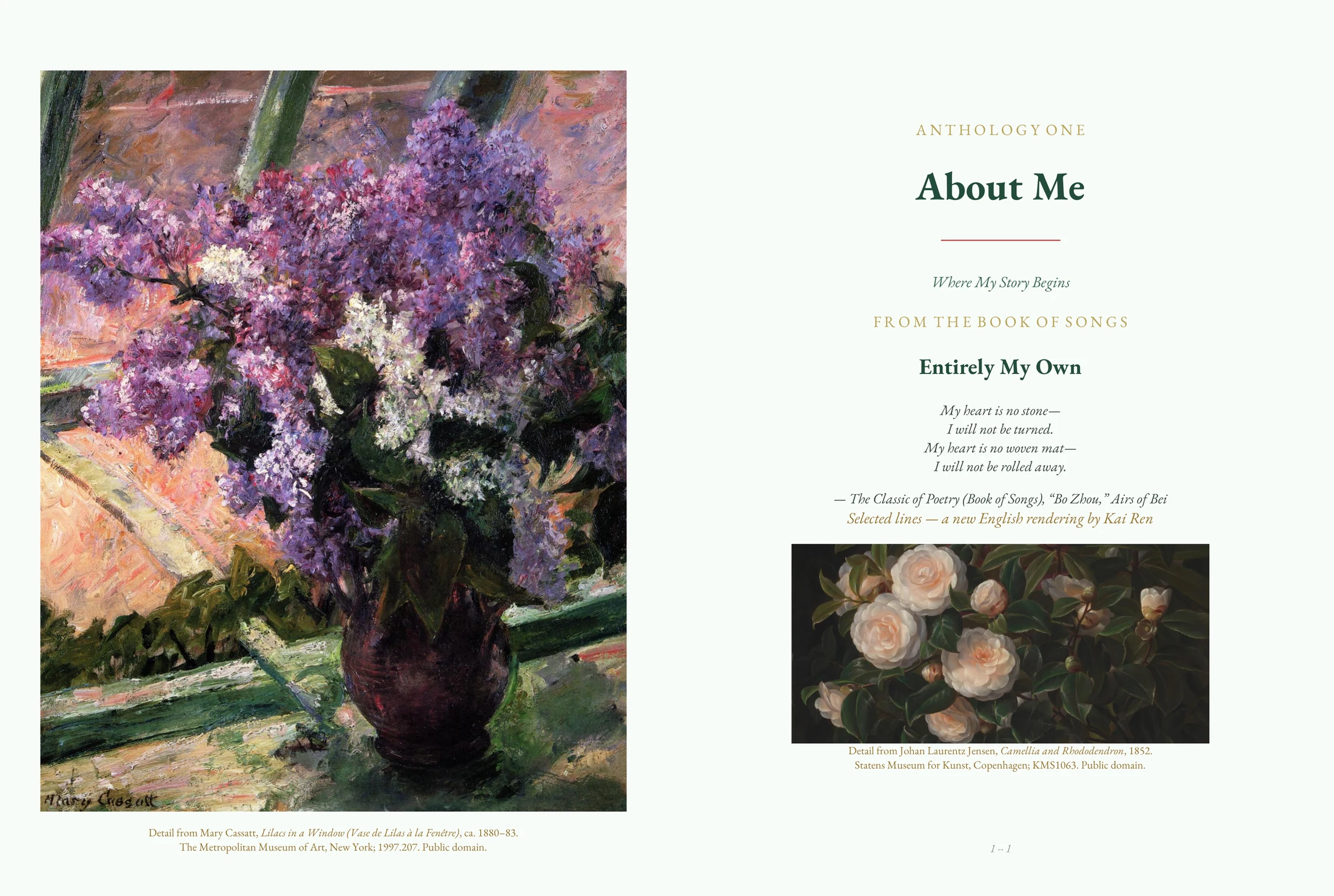 Transition into the first anthology spread